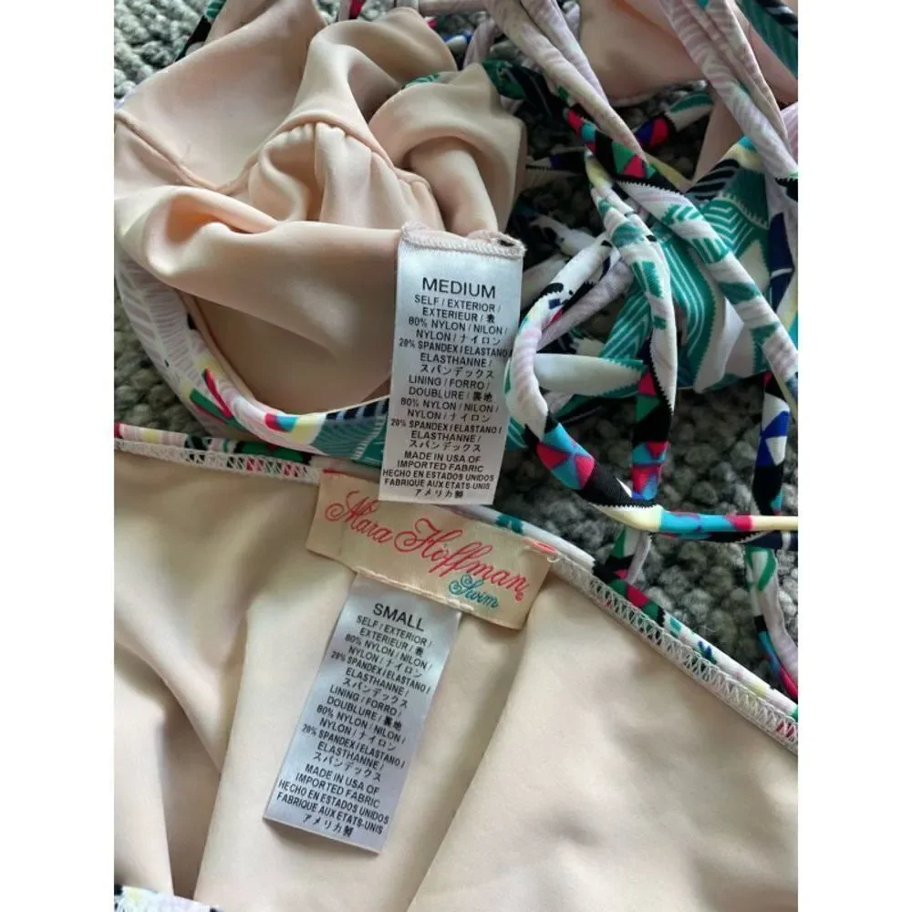 Mara Hoffman Basket Weave Bikini Top (M) and Bottom (S) in Maristar Lilac